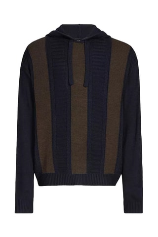 Pull en laine vierge - Marron et bleu marine