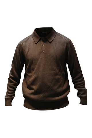 Polo en laine vierge - Marron
