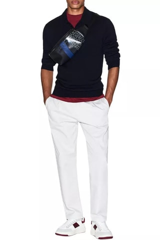 Polo en laine vierge - Bleu marine