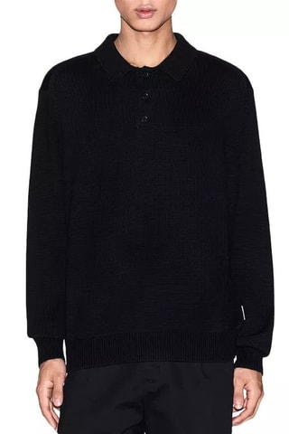 Polo en laine vierge - Noir