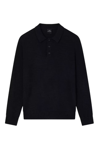 Polo en laine vierge - Noir