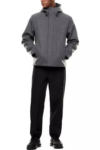 Veste en laine à capuche - Gris