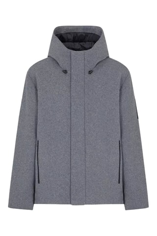 Veste en laine à capuche - Gris