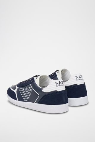 Baskets en cuir - Bleu marine et blanc