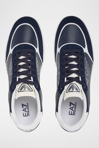 Baskets en cuir - Bleu marine et blanc