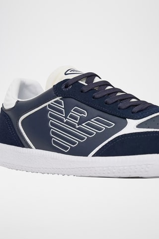 Baskets en cuir - Bleu marine et blanc