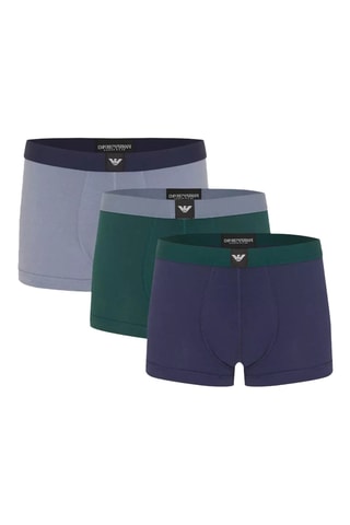 3 boxers - Bleu marine et vert émeraude