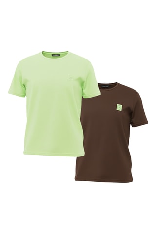 2 t-shirts - Marron et vert clair