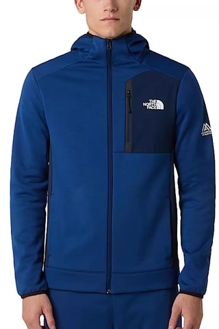 Sweat polaire à capuche - Bleu roi et blanc