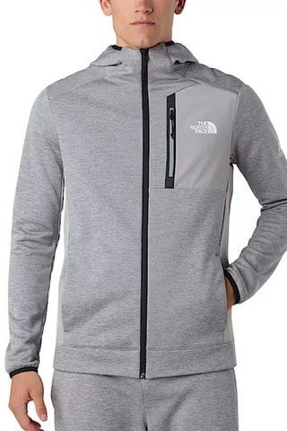 Veste à capuche - Gris chiné et blanc