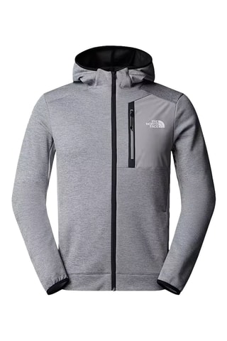 Veste à capuche - Gris chiné et blanc