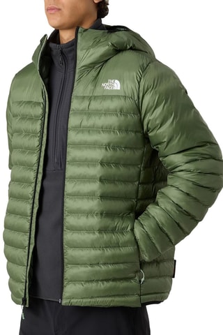 Doudoune à capuche - Vert foncé et blanc