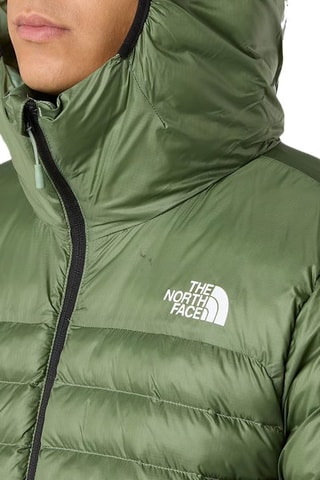 Doudoune à capuche - Vert foncé et blanc