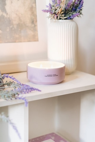 Maxi candela profumata in ceramica - Legno di sandalo, lavanda e arancio 