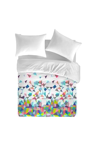 Housse de couette en coton 57 fils/cm² Echo - Blanc et fuchsia