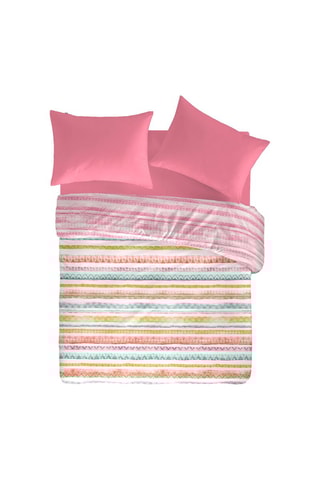 Housse de couette en coton 57 fils/cm² Tribe A-B - Ecru et orange