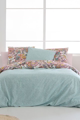 Housse de couette en coton 57 fils/cm² Muse A-B - Rose et bleu