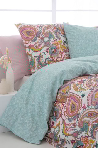 Housse de couette en coton 57 fils/cm² Muse A-B - Rose et bleu