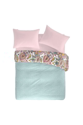 Housse de couette en coton 57 fils/cm² Muse A-B - Rose et bleu