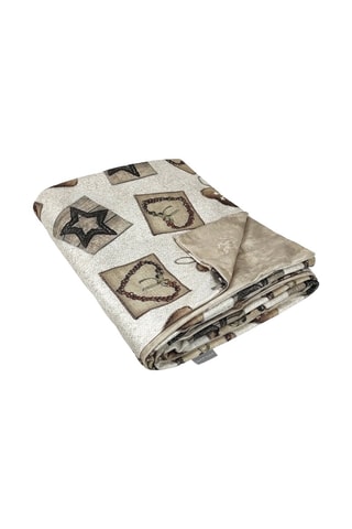 Plaid Warm xmas velluto Beige et gris