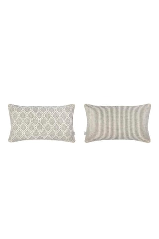 2 housses de coussin Astra - Gris - 30 x 50 cm