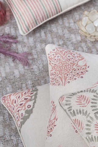 2 housses de coussin Blue Leaf - Rose - 50 x 50 cm