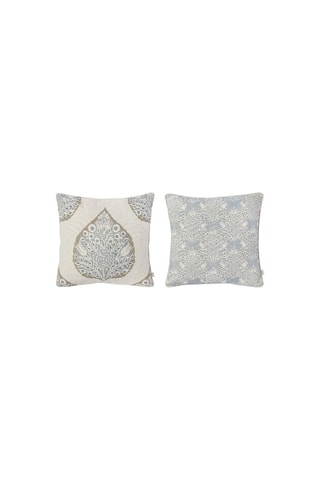 2 housses de coussin Blue Leaf - Bleu - 50 x 50 cm
