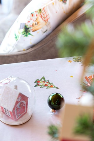 2 housses de coussin en velours Puppies - Blanc et vert - 60 x 60 cm