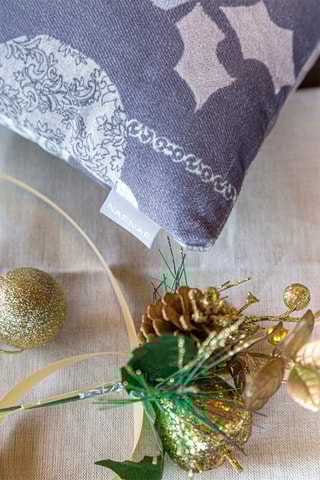 2 housses de coussin en velours Rustic - Blanc et gris - 60 x 60 cm