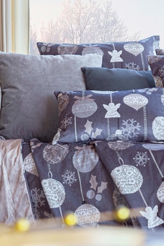 2 housses de coussin en velours Rustic - Blanc et gris - 60 x 60 cm