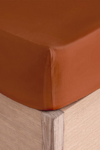 Drap-housse en coton 57 fils/cm² Casual - Terracotta