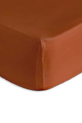 Drap-housse en coton 57 fils/cm² Casual - Terracotta