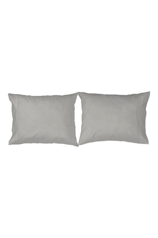 2 taies d'oreiller en coton 57 fils/cm² Casual - Gris