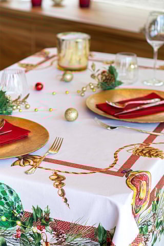 Nappe Decoration Xmas - Blanc et rouge