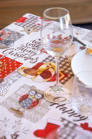 Nappe Naive Xmas Blanc et gris