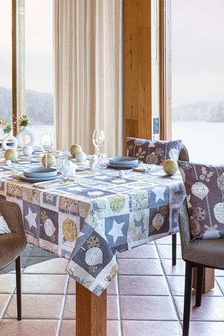 Nappe Rustic Blanc et gris