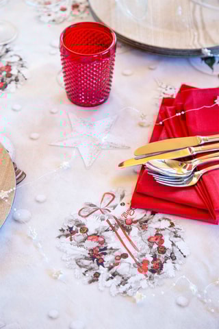 Nappe Xmas days Gris et rouge