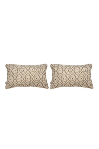 2 housses de coussin en lin Formentera Coord - Beige et gris - 30 x 50 cm