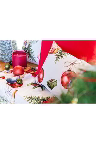 2 housses de coussin en velours Presents - Blanc et vert - 45 x 45 cm