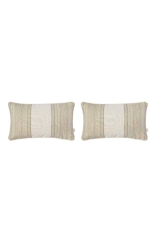 2 housses de coussin Blue Leaf Raya - Beige et vert - 30 x 50 cm