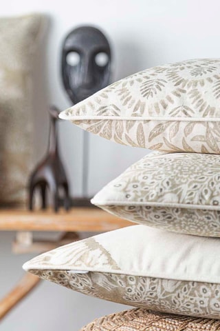 2 housses de coussin Blue Leaf Coord - Beige - 50 x 50 cm