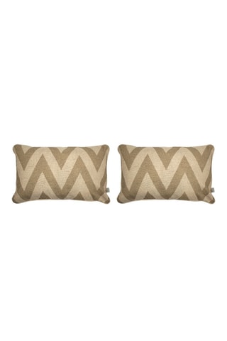 2 housses de coussin en lin Meena - Beige et marron - 30 x 50 cm