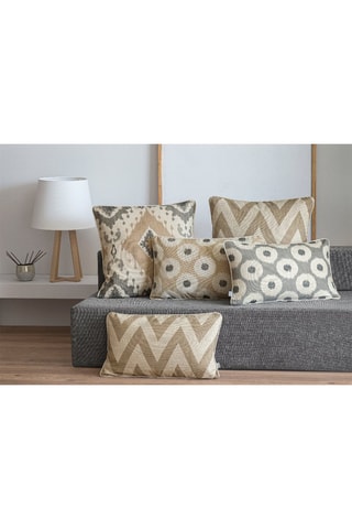 2 housses de coussin en lin Meena - Beige et marron - 30 x 50 cm