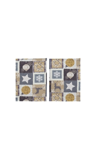2 torchons Rustic Gris et beige
