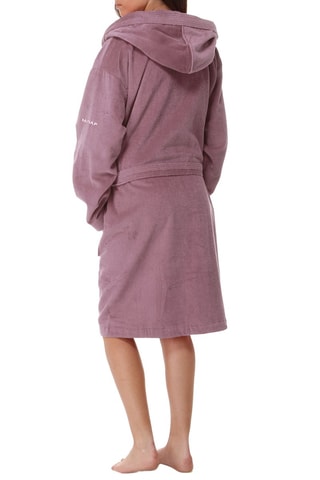 Peignoir en velours  à capuche Mauve