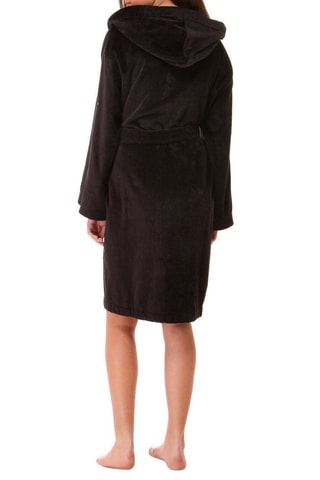 Peignoir en velours  à capuche - Noir
