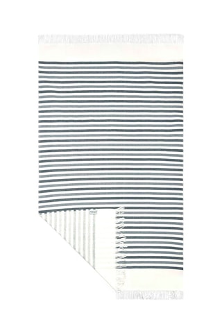 Serviette de plage Santorini - Gris et blanc - 90 x 170 cm