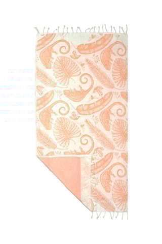 Serviette de plage Selva - Rose et blanc - 90 x 170 cm
