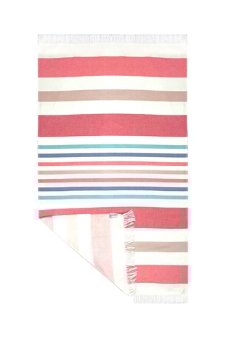 Serviette de plage Saona - Rose et blanc - 90 x 170 cm