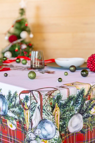 Nappe  Presents Blanc et vert